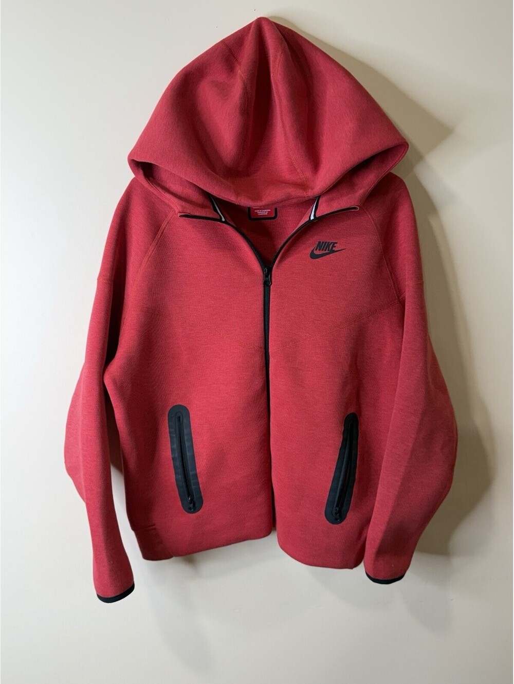 Boys Size Large Nike Sportswear Tech Fleece Hoodie Light University Red Heather